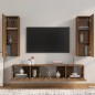 vidaXL Set de muebles para TV 4 pzas madera contrachapada marrón roble