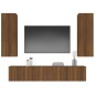 vidaXL Set de muebles para TV 4 pzas madera contrachapada marrón roble