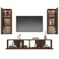 vidaXL Set de muebles para TV 4 pzas madera contrachapada marrón roble