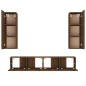 vidaXL Set de muebles para TV 4 pzas madera contrachapada marrón roble