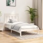 vidaXL Estructura de cama individual madera maciza blanco 90x190 cm