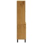 vidaXL Aparador alto con puertas vidrio FLAM madera pino 80x40x180 cm