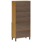 vidaXL Aparador alto con puertas vidrio FLAM madera pino 80x40x180 cm