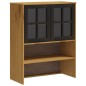 vidaXL Aparador alto con puertas vidrio FLAM madera pino 80x40x180 cm