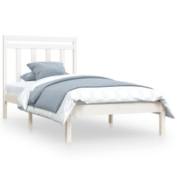 vidaXL Estructura de cama individual madera maciza blanco 90x190 cm