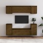 vidaXL Muebles para TV 6 piezas madera maciza de pino marrón miel vidaXL Muebles para TV 6 piezas madera maciza de pino marrón miel