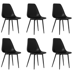 vidaXL Sillas de comedor 6 unidades negras PP