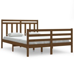 vidaXL Estructura de cama madera maciza marrón miel 140x200 cm