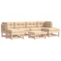 vidaXL Juego de muebles de jardín 7 piezas y cojines madera maciza vidaXL Juego de muebles de jardín 7 piezas y cojines madera maciza