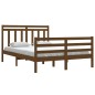 vidaXL Estructura de cama madera maciza marrón miel 140x200 cm