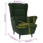 vidaXL Sillón de terciopelo verde oscuro vidaXL Sillón de terciopelo verde oscuro
