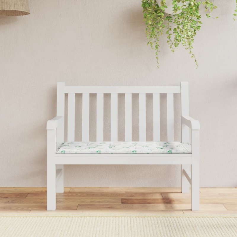 vidaXL Cojín banco de jardín tela Oxford estampado hojas 120x50x3 cm vidaXL Cojín banco de jardín tela Oxford estampado hojas 120x50x3 cm
