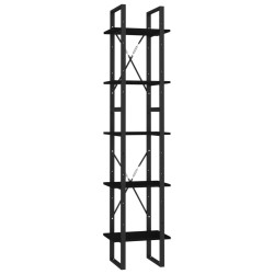 vidaXL Estantería librería 5 niveles madera de pino negro 40x30x175 cm