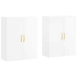 vidaXL Armario de pared 2 unidades blanco brillante 69,5x34x90 cm