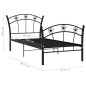 vidaXL Estructura de cama con diseño de fútbol metal negro 90x200 cm vidaXL Estructura de cama con diseño de fútbol metal negro 90x200 cm
