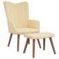 vidaXL Sillón de relax con taburete terciopelo blanco crema vidaXL Sillón de relax con taburete terciopelo blanco crema