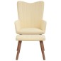 vidaXL Sillón de relax con taburete terciopelo blanco crema vidaXL Sillón de relax con taburete terciopelo blanco crema