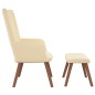 vidaXL Sillón de relax con taburete terciopelo blanco crema vidaXL Sillón de relax con taburete terciopelo blanco crema