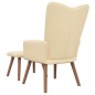 vidaXL Sillón de relax con taburete terciopelo blanco crema vidaXL Sillón de relax con taburete terciopelo blanco crema