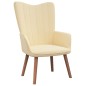 vidaXL Sillón de relax con taburete terciopelo blanco crema vidaXL Sillón de relax con taburete terciopelo blanco crema