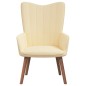 vidaXL Sillón de relax con taburete terciopelo blanco crema vidaXL Sillón de relax con taburete terciopelo blanco crema