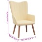 vidaXL Sillón de relax con taburete terciopelo blanco crema vidaXL Sillón de relax con taburete terciopelo blanco crema