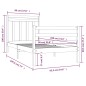 vidaXL Estructura de cama madera maciza 90x190 cm