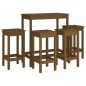vidaXL Set de bar 5 piezas madera maciza de pino marrón miel vidaXL Set de bar 5 piezas madera maciza de pino marrón miel