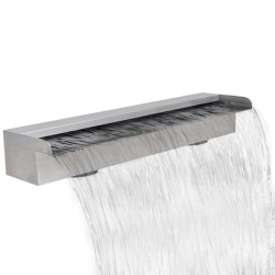 vidaXL Fuente cascada rectangular piscina acero inoxidable 60 cm