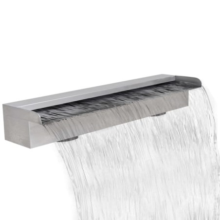 vidaXL Fuente cascada rectangular piscina acero inoxidable 60 cm