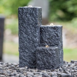 HEISSNER Fuente de terraza con LED Neptun 15/25/40 cm negro 