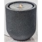HEISSNER Fuente de terraza con LED cilíndrica negra 41x41x45 cm 