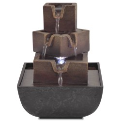 vidaXL Fuente de agua de interior con luz LED poliresina
