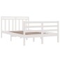 vidaXL Estructura de cama madera maciza blanca 120x200 cm vidaXL Estructura de cama madera maciza blanca 120x200 cm