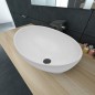 vidaXL Lavabo ovalado de cerámica blanco 40x33 cm vidaXL Lavabo ovalado de cerámica blanco 40x33 cm