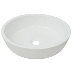 vidaXL Lavabo redondo de cerámica blanco 42x12 cm 