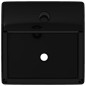 vidaXL Lavabo de cerámica cuadrado con orificio de grifo/desagüe negro vidaXL Lavabo de cerámica cuadrado con orificio de grifo/desagüe negro