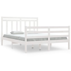 vidaXL Estructura de cama de madera maciza blanca 140x200 cm