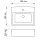 vidaXL Lavabo de cerámica cuadrado con orificio de grifo/desagüe negro vidaXL Lavabo de cerámica cuadrado con orificio de grifo/desagüe negro