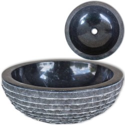 vidaXL Lavabo mármol 40 cm negro