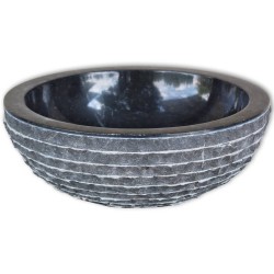 vidaXL Lavabo mármol 40 cm negro
