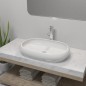 vidaXL Lavabo de baño ovalado con grifo mezclador cerámica blanco vidaXL Lavabo de baño ovalado con grifo mezclador cerámica blanco