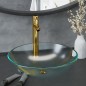 vidaXL Lavabo con grifo y tapón pulsador cristal templado esmerilado vidaXL Lavabo con grifo y tapón pulsador cristal templado esmerilado