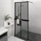 vidaXL Mampara ducha con estante vidrio ESG y aluminio negro 90x195 cm vidaXL Mampara ducha con estante vidrio ESG y aluminio negro 90x195 cm