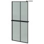 vidaXL Mampara ducha con estante vidrio ESG y aluminio negro 90x195 cm vidaXL Mampara ducha con estante vidrio ESG y aluminio negro 90x195 cm