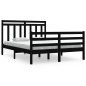 vidaXL Estructura de cama doble madera maciza negro 135x190 cm