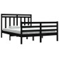 vidaXL Estructura de cama doble madera maciza negro 135x190 cm