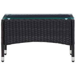 vidaXL Mesa de centro de ratán sintético negro 60x40x36 cm
