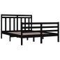 vidaXL Estructura de cama doble madera maciza negro 135x190 cm