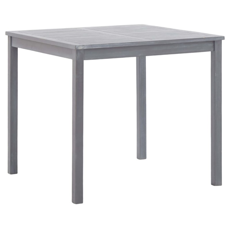 vidaXL Mesa de jardín de madera maciza de acacia gris 80x80x74 cm